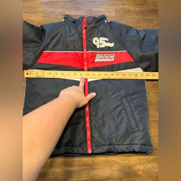 Disney Pixar Cars Lightening McQueen Puffer Jacket Coat Boys SZ 8 Full Zip Warm - Picture 7 of 8